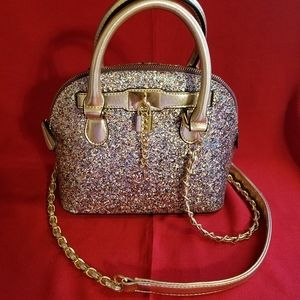 ALDO  Mini Satchel Brand New Pink Sparkle Gold Str